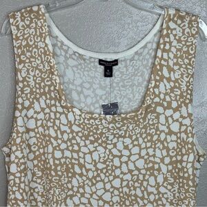 New Dana Buchman Animal Print Sleeveless Sweater Reversible Front to Back Sz. XL